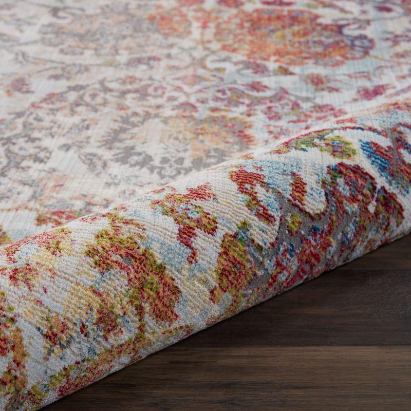 Nourison Global Vintage 7'10" x 9'10" (8' x 10') Ivory/Orange Area Rug Colorful Vintage Damask by Nourison