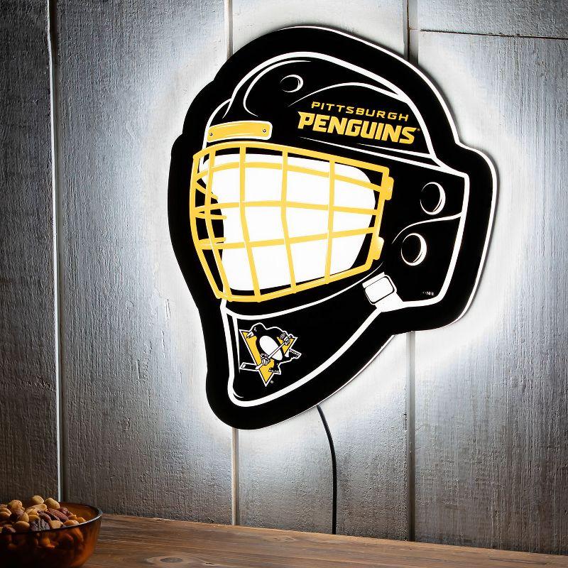 Evergreen Ultra-Thin Edgelight LED Wall Decor, Helmet, Pittsburgh Penguins- 15.6 x 19 Inches Made In USA