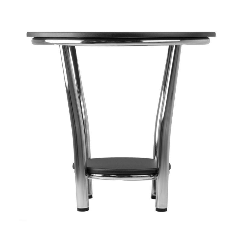 Maya Round End Table: 22" High, Storage Shelf, Modern Accent Furniture - Winsome