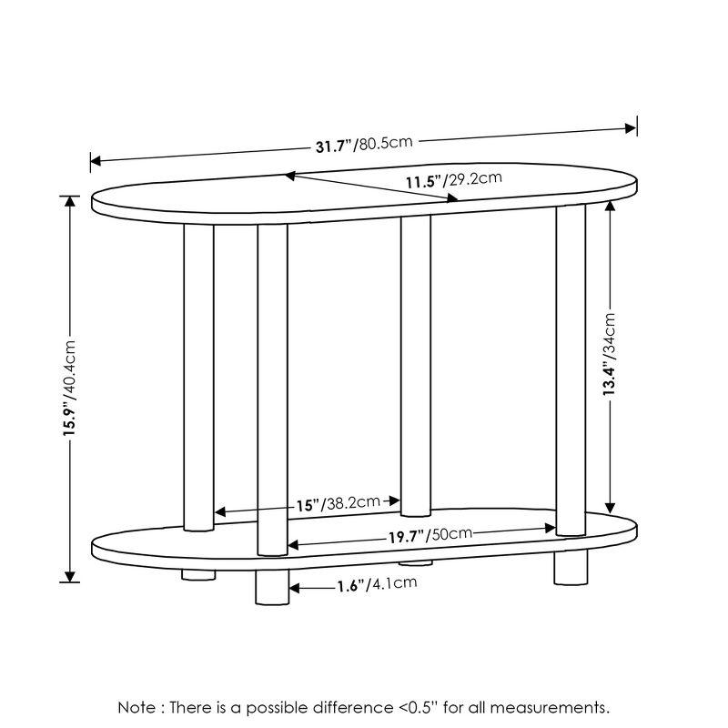 Furinno Modern 2-Tier Oval Side Table Accent End Table Entryway Table for Living Room Bedroom Home Decor,White