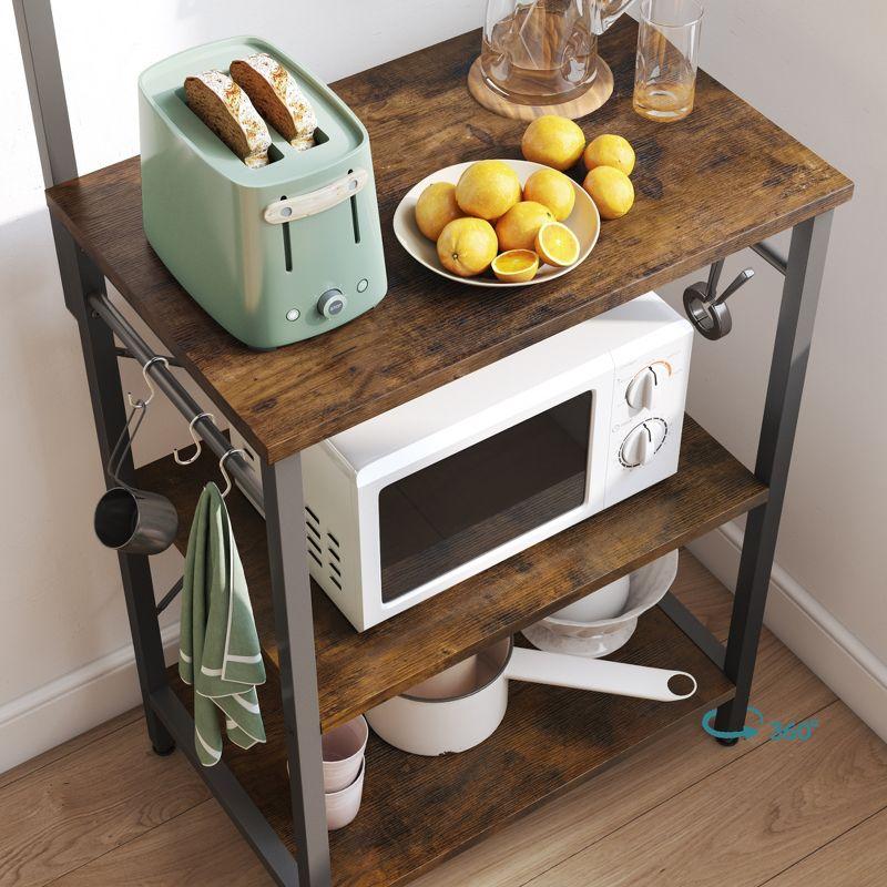Bestier 5 Tier Microwave Stand, Coffee Bar Table with Storage for Small Space Kitchen 24in brown