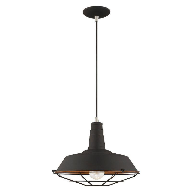 Livex Lighting Metal Shade 1 - Light Chandelier in  Black