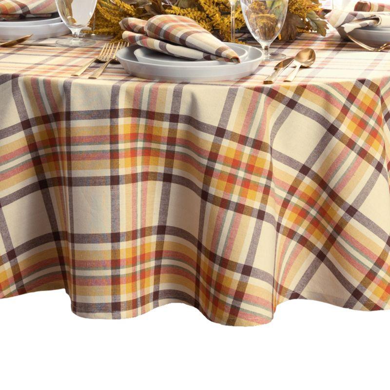 Elrene Russet Harvest Woven Plaid Tablecloth - Elrene Home Fashions