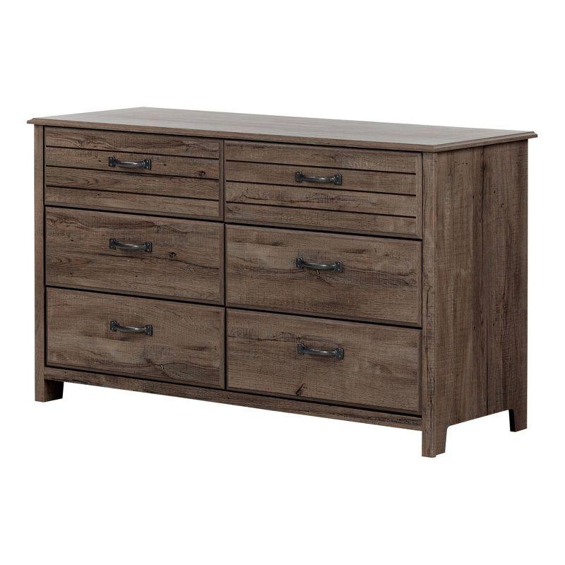 Fall Oak Double Dresser with 6 Extra Deep Drawers