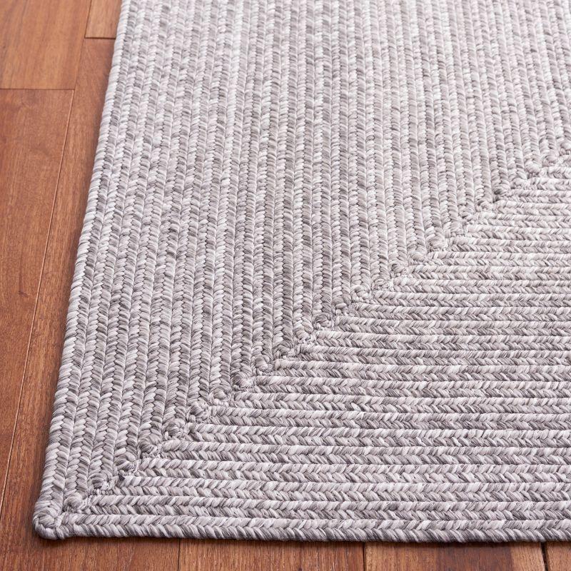 Gray Braided Reversible Synthetic Area Rug