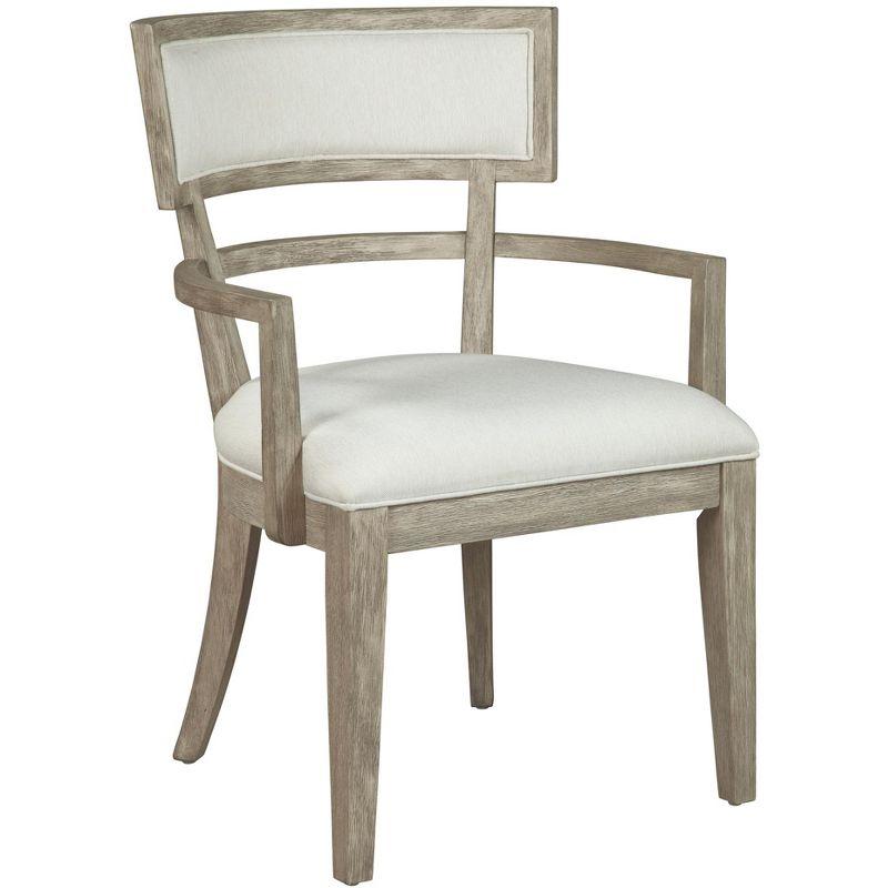 Bedford Gray Wood Accent Chair with Linen Upholstery