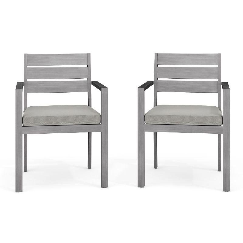 Martha Stewart Martha Stewart Bedford All-Weather Stacking Patio Dining Armchairs With Seat Cushions (Set of 2)