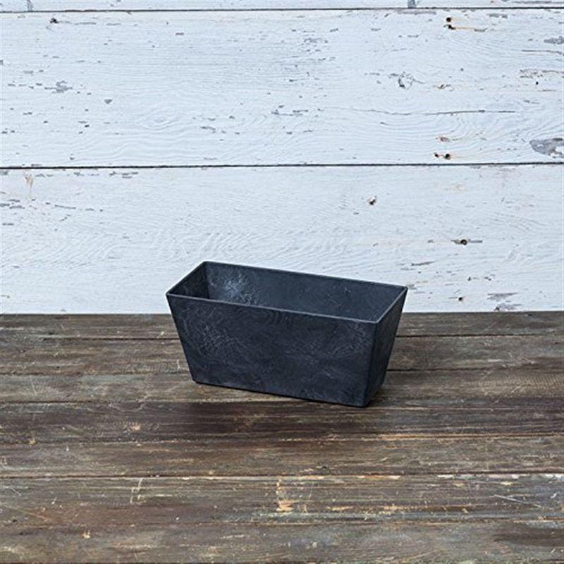 Novelty Artstone Ella Flower Box, Black, 14.5in