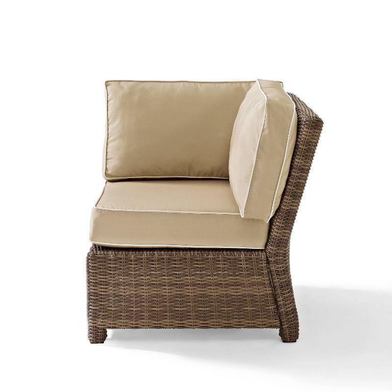 Bradenton Sand Beige Wicker Modular Corner Sofa with Steel Frame