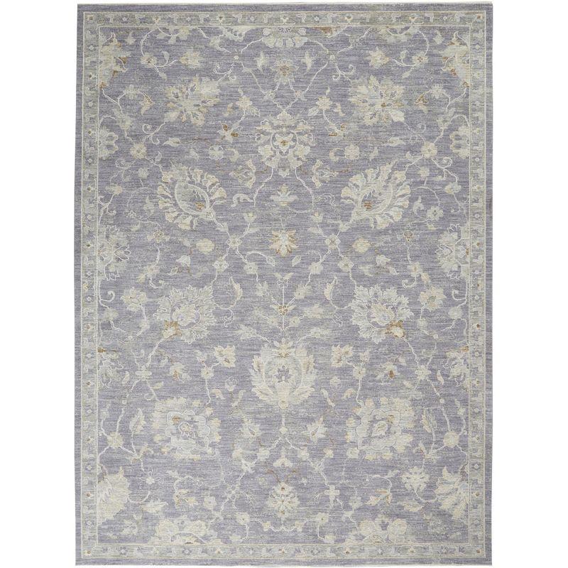 Charcoal Elegance 8' x 10' Hand-Knotted Synthetic Area Rug