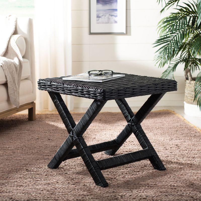 Manor Ottoman - FOX6529 - Black - Safavieh Couture