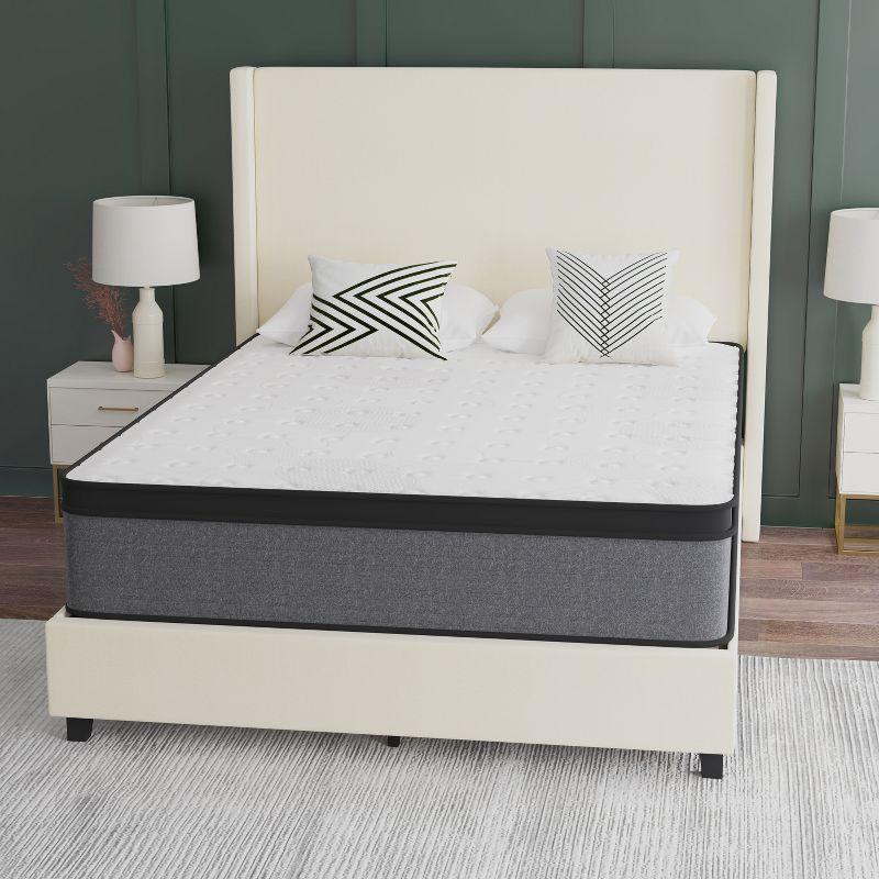 Queen Eurotop Gray Innerspring Adjustable Bed Mattress