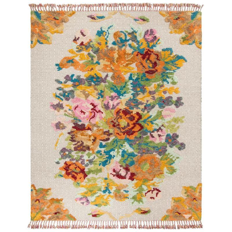 Kenya KNY801 Hand Knotted Area Rug - Orange/Light Grey - 8'x10' - Safavieh.