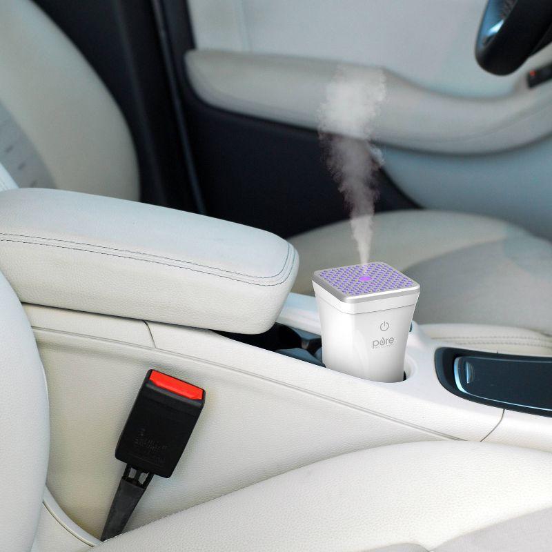 White Portable Car Diffuser with Color-Changing Light