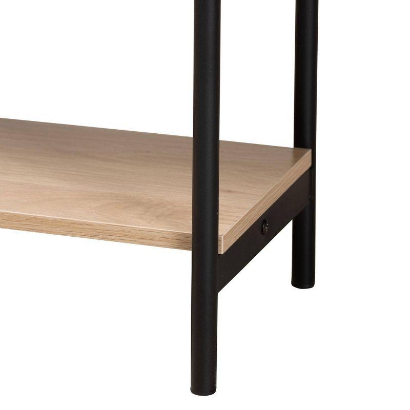 Sherwin 2 Drawer Console Table with Woven Rattan Accent Light Brown/Black - Baxton Studio:Entryway Storage
