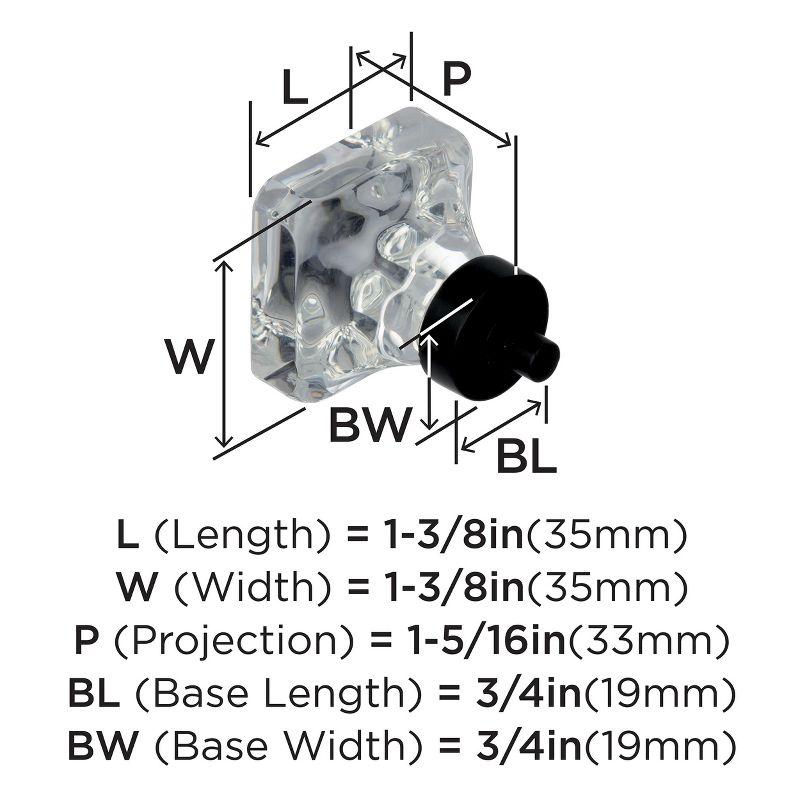 Glacio 1 3/8" Length Square Knob