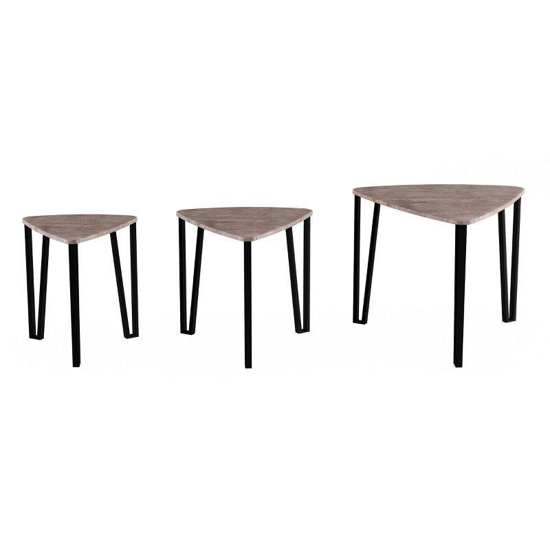 Nesting Tables Modern Wood Grain Brown - Yorkshire Home: Chic Set of 3, Space-Saving Design