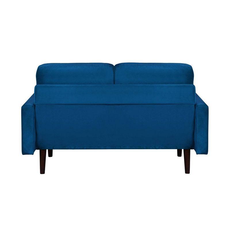 Navy Blue Velvet 48'' Modern Track Arm Loveseat