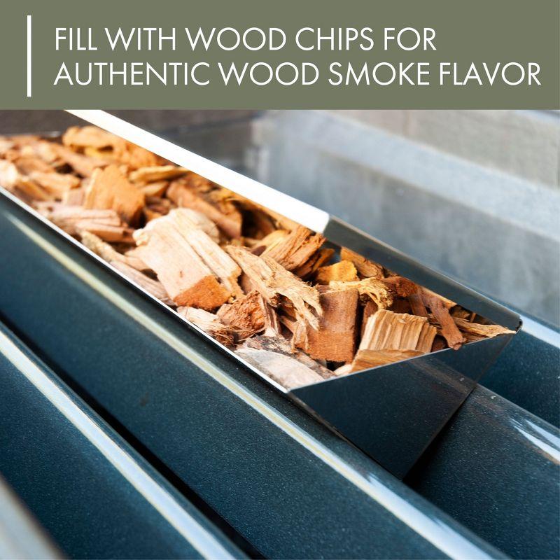 Charcoal Companion Large Nonstick V-Shaped Smoker Box for Gas Grills, Provides Great Smoky Flavor