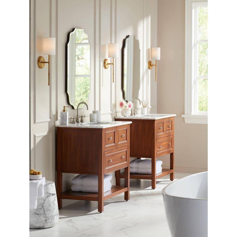 Noble Park Vita Oval Vanity Wall Mirror Rustic Industrial Beveled Distressed Bronze 23 1/2" Wide for Bathroom Bedroom Living Room Home Office Entryway