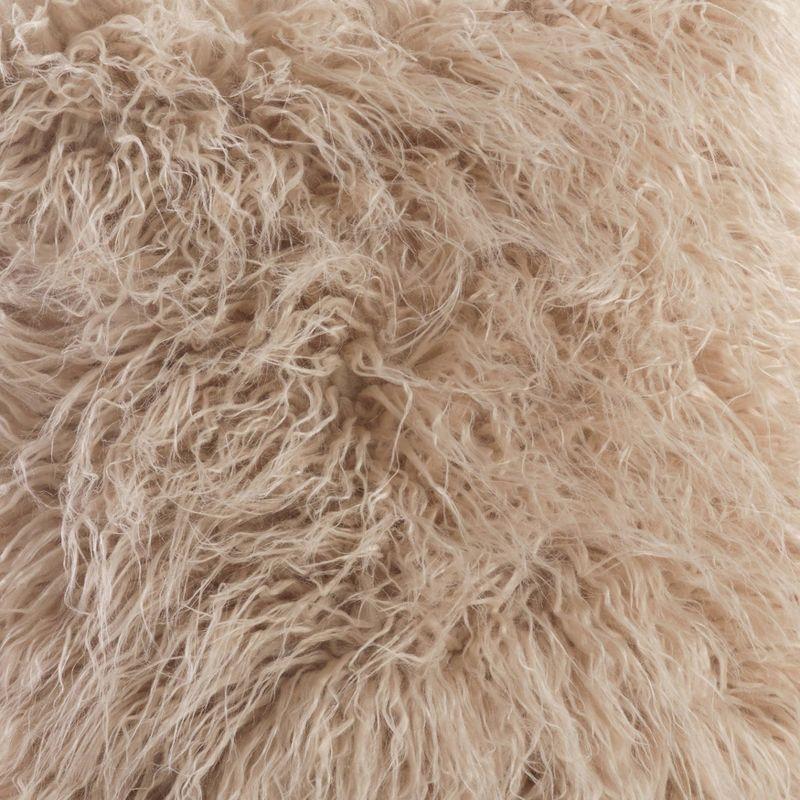 Poly Filled Faux Mongolian Fur Throw Pillow - Saro Lifestyle