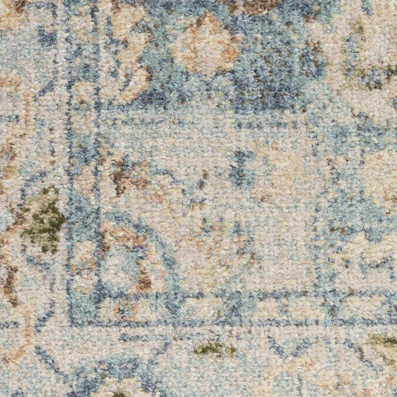 Nourison Astra Machine Washable Vintage Medallion Indoor Rug Beige Blue 2'2" x 10'