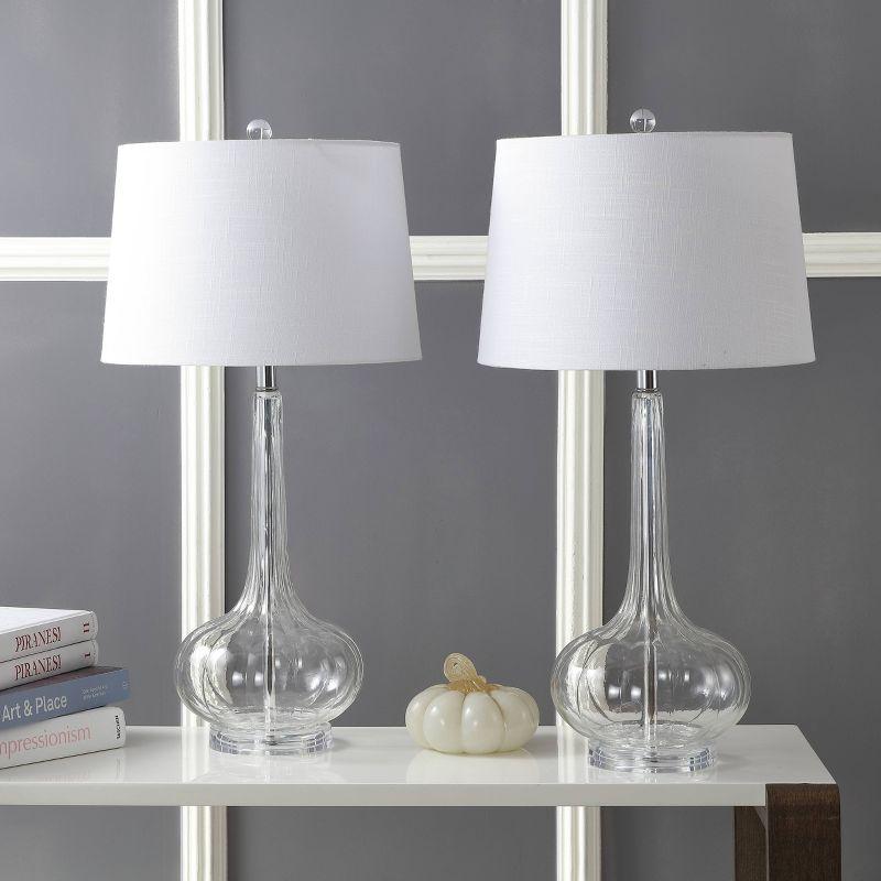 28.5" (Set of 2) Bette Glass Teardrop Table Lamp (Includes LED Light Bulb) - JONATHAN Y