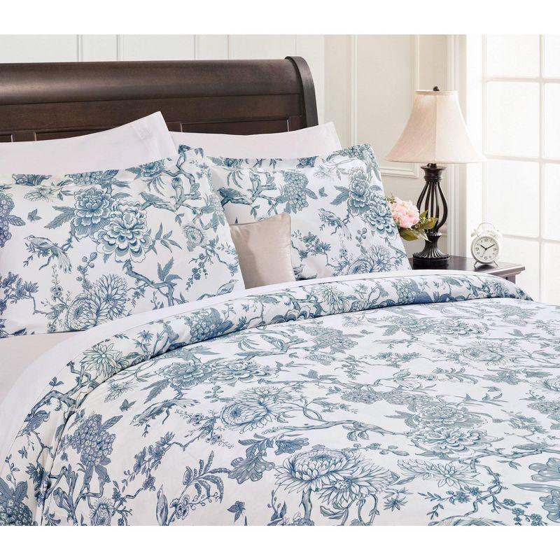 Chanasya Chanasya Antique Toile Double Brushed Microfiber Duvet Cover Set