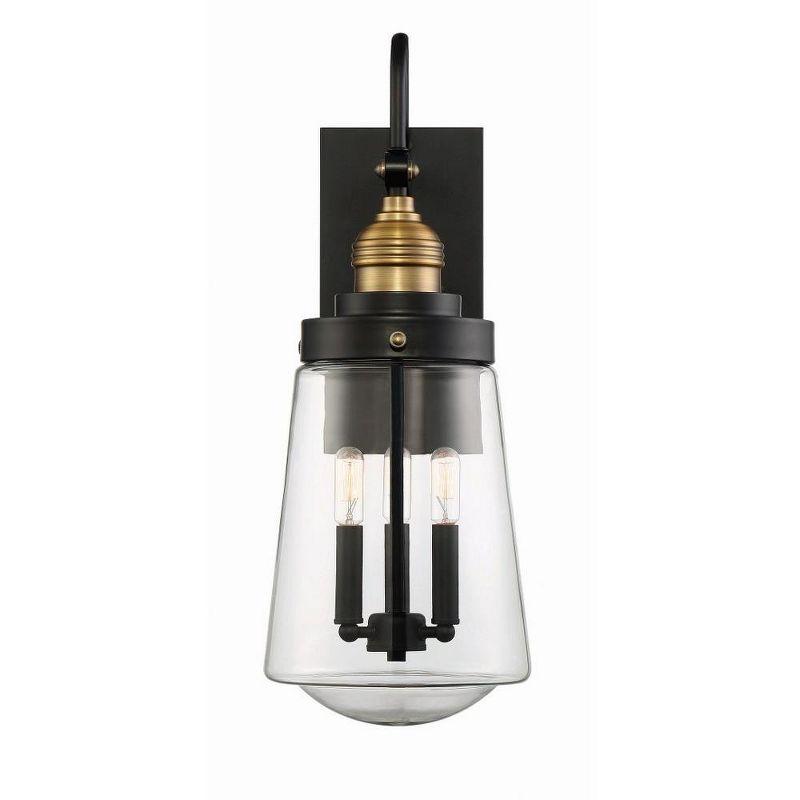 Savoy House Macauley 3 - Light Wall Light in  Vintage Black/Warm Brass