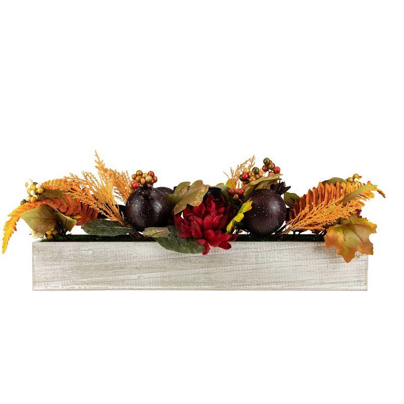 Rustic Autumn Harvest Wooden Candle Holder Centerpiece