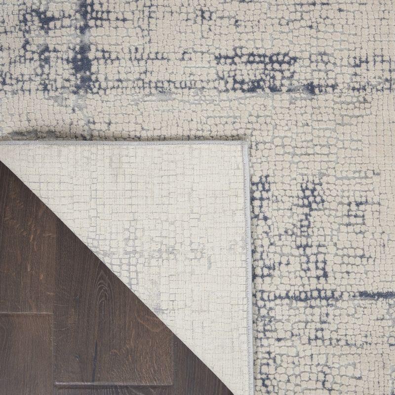 Nourison Rustic Textures Contemporary Indoor Area Rug Ivory/Blue 2'2" x 7'6"