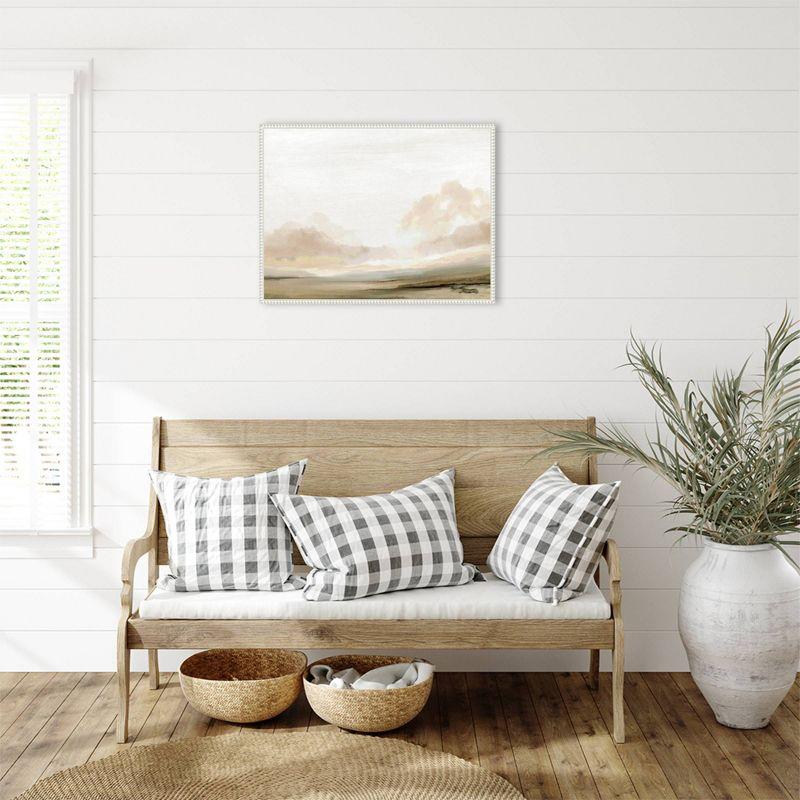 30"x23" Southern Landscape by Dan Hobday Framed Canvas Wall Art Print White - Amanti Art: Modern Abstract Lithograph, Polystyrene Frame