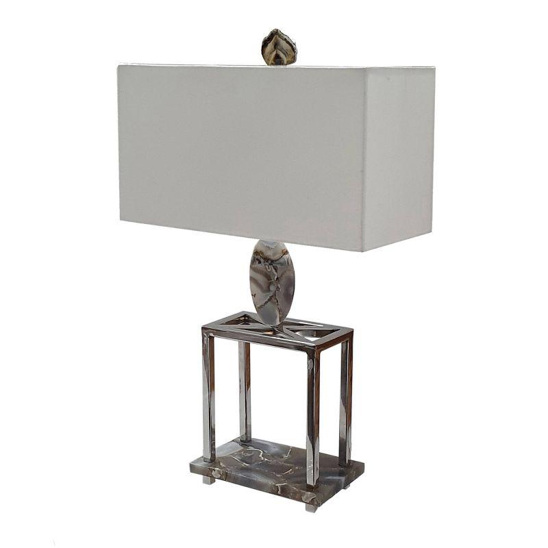 16"x27" Agate Table Lamp Silver/Gray - A&B Home