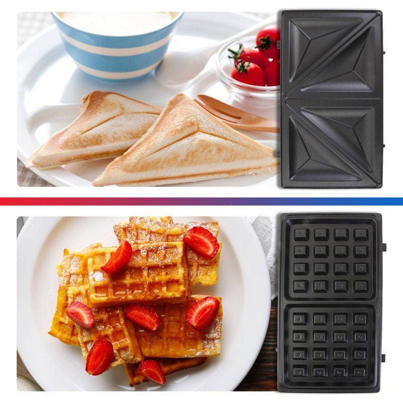 Total Chef Total Chef Electric Griddle Waffle Maker Sandwich Press Open