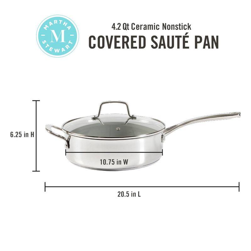 4-Quart Silver Stainless Steel Nonstick Saute Pan with Lid