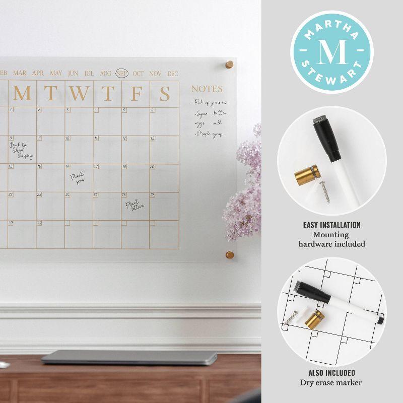 Thomas Martha Stewart Acrylic Wall Calendar with Notes with Dry Erase Marker and Mounting Hardware