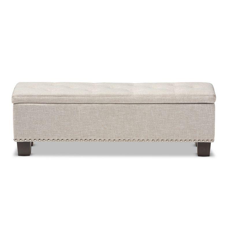 Hannah Modern and Contemporary Fabric Upholstered Button-Tufting Storage Ottoman Bench: Baxton Studio - Seating & Linen Chest