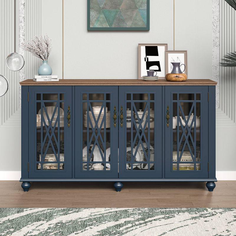 63" Vintage Storage Sideboard Buffet Accent Cabinet - Festivo