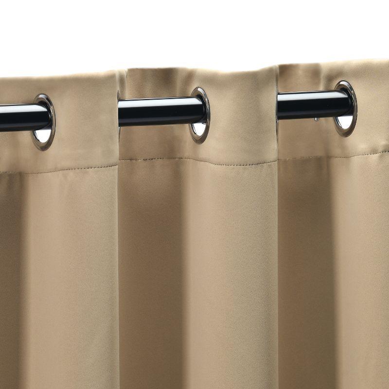 Classic Modern Solid Room Darkening Semi-Blackout Curtains, Grommets, Set of 2, 52"x63", Smoked Ash - Blue Nile Mills