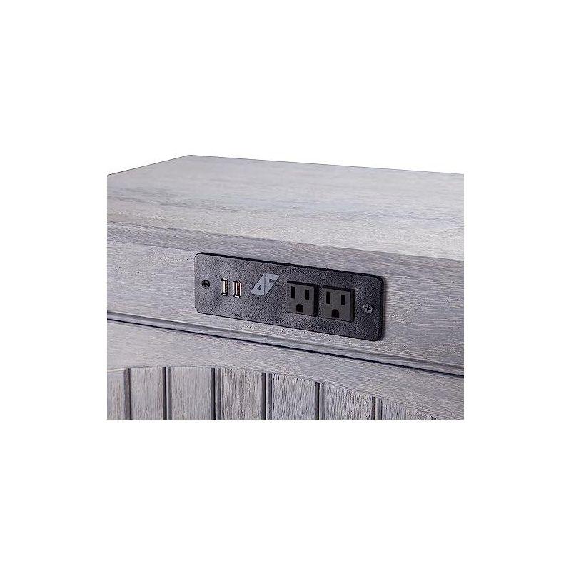AFI Furnishings Nantucket Chair Side Table with Charging Station in Driftwood