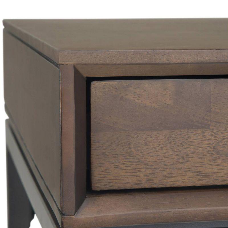 WyndenHall 60" Devlin Mid-Century Solid Wood Writing Desk with Drawers Walnut Brown : Home Office Furniture, Spacious Workstation