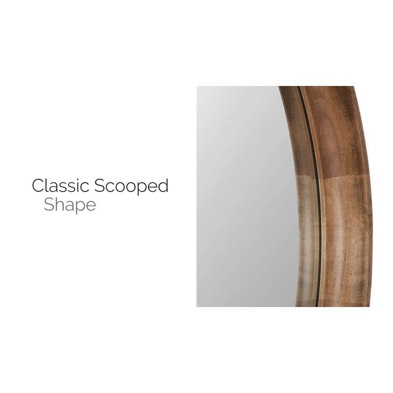 30" Colfax Round Wall Mirror Natural - Kate & Laurel All Things Decor: Rustic Boho Chic, Wood Frame