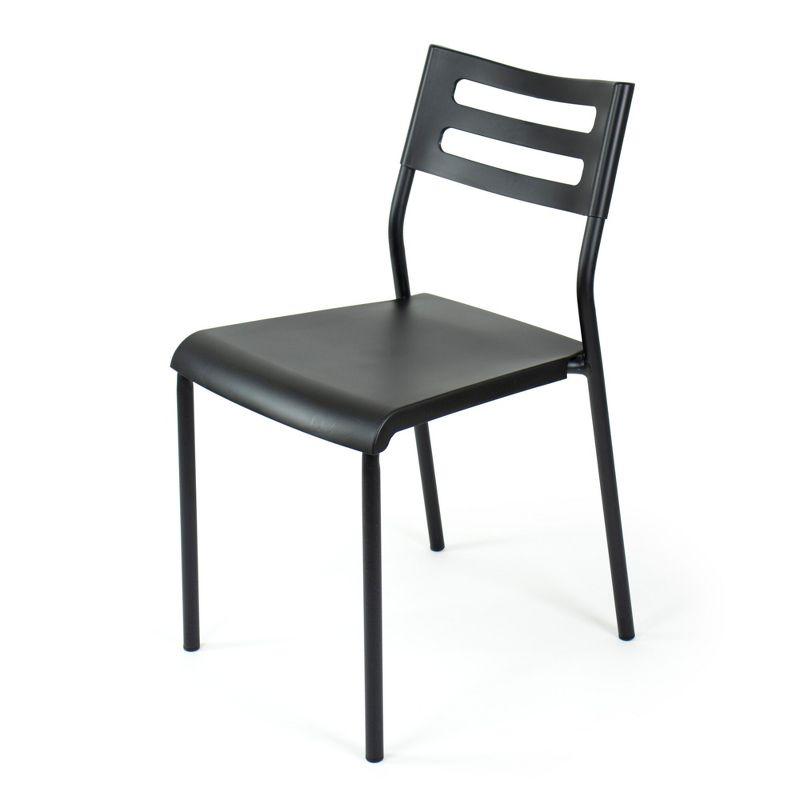 Humble Crew Desk/Writing Chair Black : Mid-Century Modern, Armless, Stackable, for Ages 3+