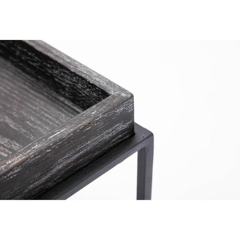 Burnham Home Highlands Side Table Dark Gray - Boraam: Oak Wood, Removable Tray Top, No Assembly Required