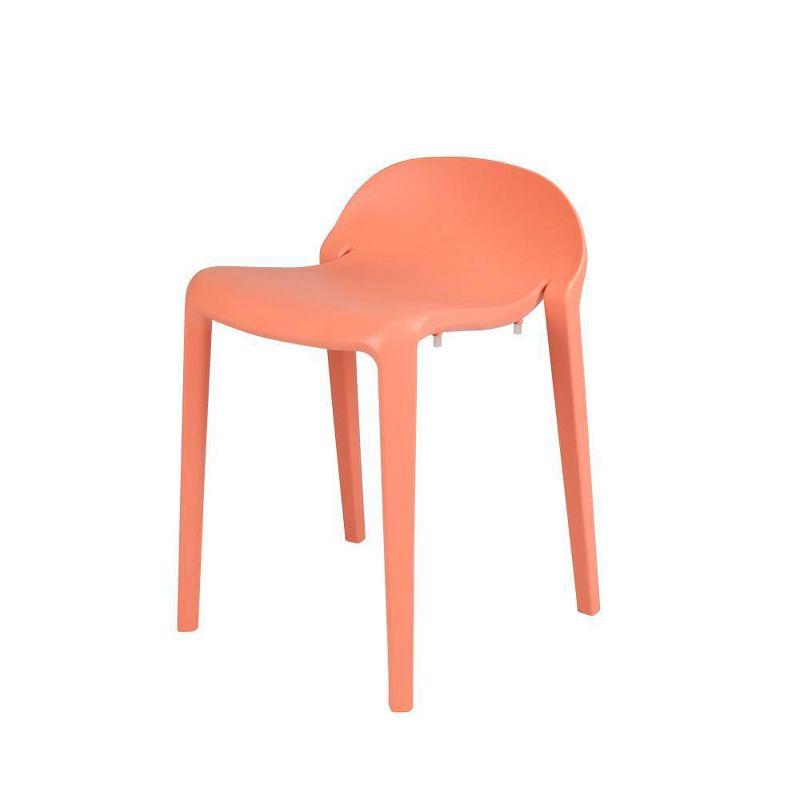 2pc Joyous Short Stools - Salmon - Lagoon: Resin, Contoured, No Assembly, Patio-Compatible