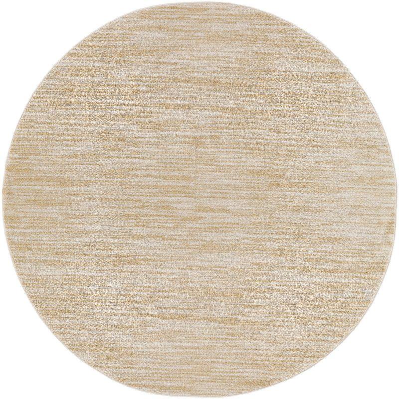 Nourison Essentials 4' x Round Ivory Gold Indoor/Outdoor Rug