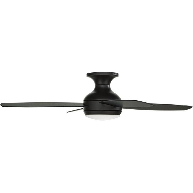 52" Casa Vieja Elite Modern Indoor Hugger Ceiling Fan with LED Light Remote Control Black Opal Glass for Living Room Kitchen House Bedroom Family Home