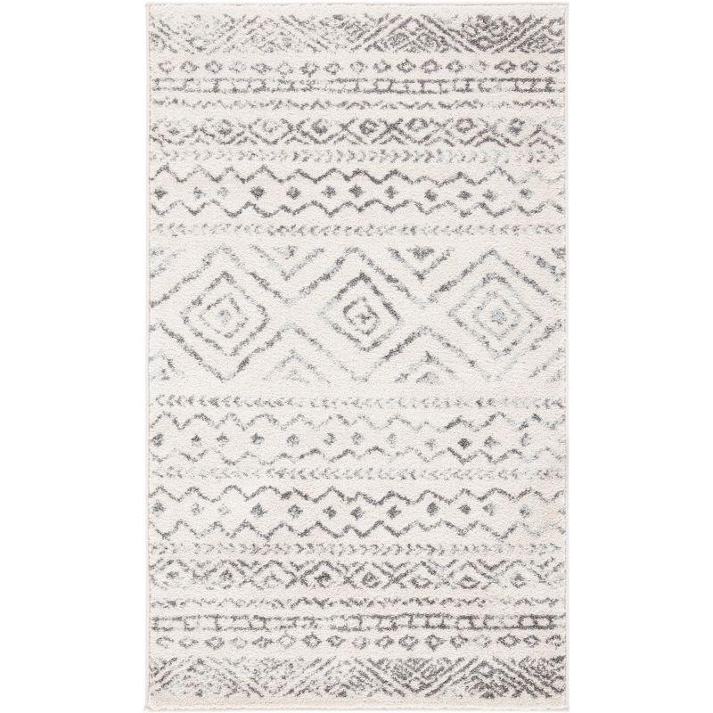 Modern Gray Hand-Knotted Easy Care Synthetic Area Rug