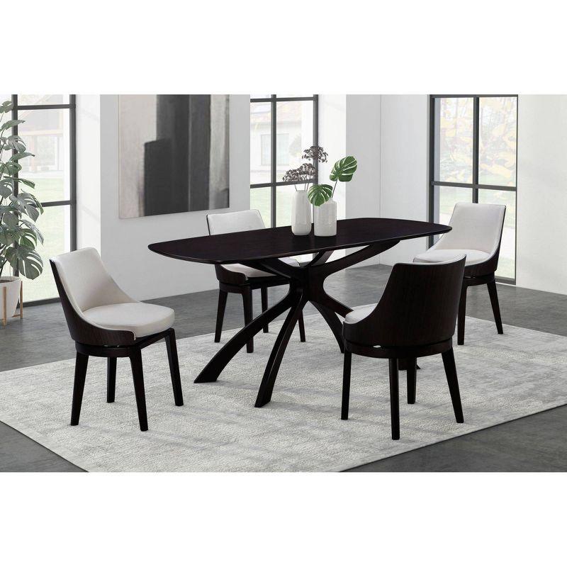 Orleans 5-Piece Black and Cream Wood Dining Set