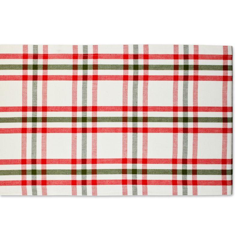 Design Imports  Christmas Nutcracker Plaid Table Runner, Red/Green, 14X108"